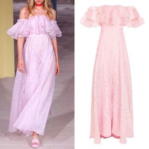 Temperley London Off The Shoulder Pink Gown UK10